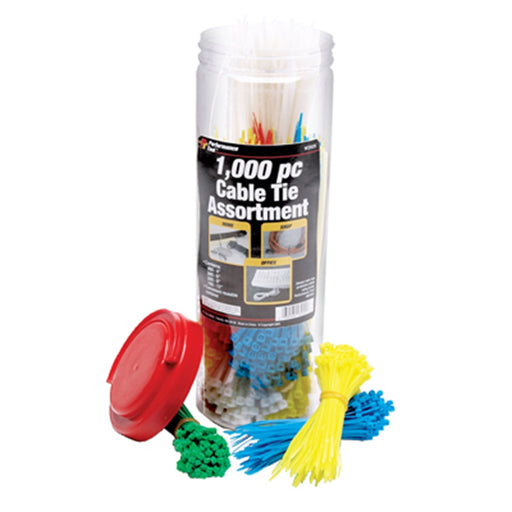 1,000 PC CABLE TIE ASSORTMENT 