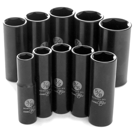 10 Pc 3/8'' Dr SAE Black Laser