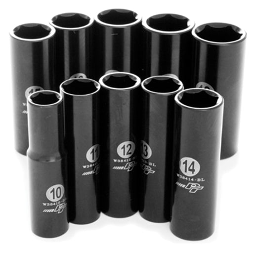 10 Pc 3/8'' Dr MM Black Laser