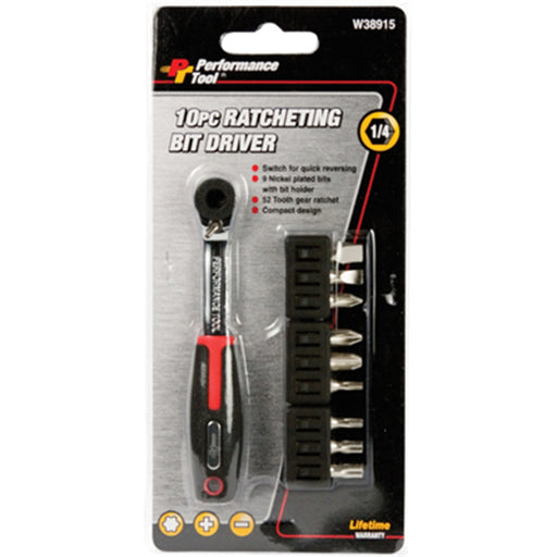 10 pc Ratcheting Bit Driver