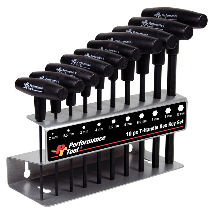 T-HANDLE HEX KEY SET METRIC 10PC