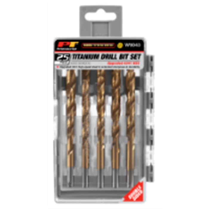 25pc Titanium drill bit set