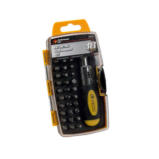 Ratcheting Screwdriver Set, 38-Piece, Stubby Drive