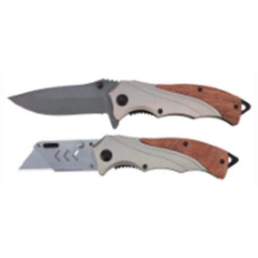 Northwest Trail 2pc Hardwood Handle Knife Set