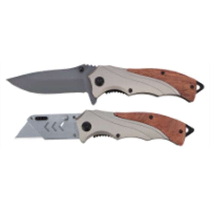 Northwest Trail 2pc Hardwood Handle Knife Set