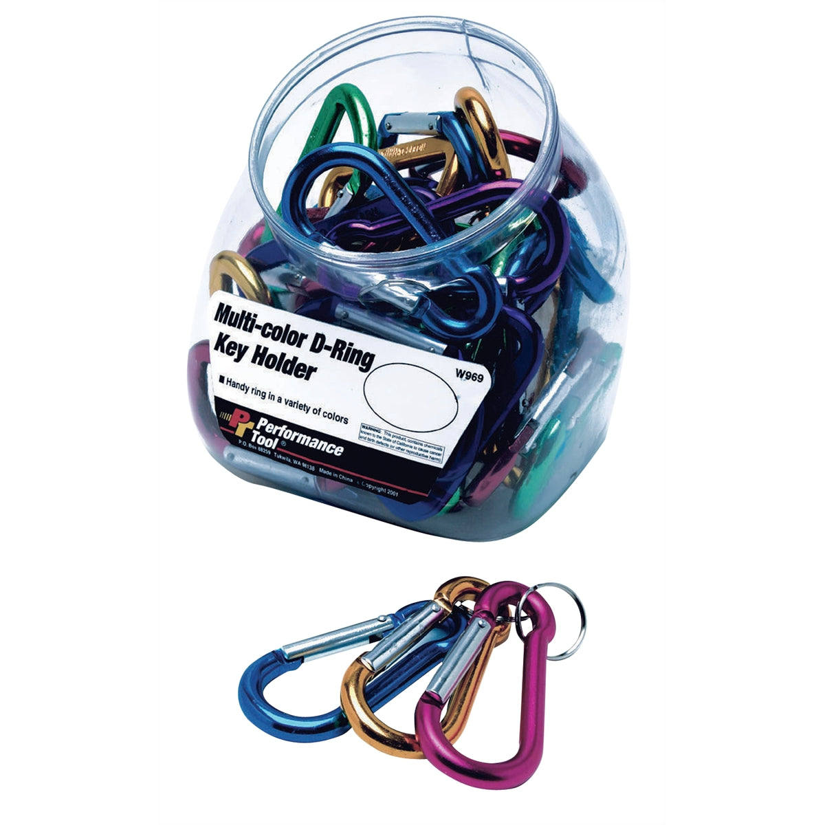 MULTI-COLOR D-CLIP KEY HOLDER FISHBOWL= 30 PCS Wilmar Corp ...